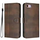For iPhone 7 / 8 / SE 2022 Line Splicing Buckle Retro Leather Phone Case(Brown) - 2