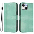 For iPhone 13 mini Line Splicing Buckle Retro Leather Phone Case(Mint Green) - 2