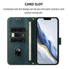 For iPhone 12 Pro Max Line Splicing Buckle Retro Leather Phone Case(Dark Green) - 3