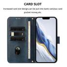 For iPhone 11 Pro Line Splicing Buckle Retro Leather Phone Case(Dark Blue) - 3