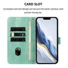 For iPhone XS Max Line Splicing Buckle Retro Leather Phone Case(Mint Green) - 3
