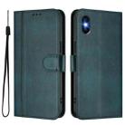 For iPhone XS Max Line Splicing Buckle Retro Leather Phone Case(Dark Green) - 2
