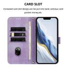 For iPhone XS Max Line Splicing Buckle Retro Leather Phone Case(Purple) - 3