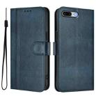 For iPhone 7 Plus / 8 Plus Line Splicing Buckle Retro Leather Phone Case(Dark Blue) - 2