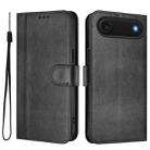 For iPhone Air Line Splicing Buckle Retro Leather Phone Case(Black) - 2