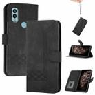 For Kyocera Android One S10 / S9 Cubic Skin Feel Flip Leather Phone Case(Black) - 1