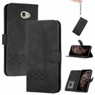 For Kyocera Basio 4 / Kantan Sumaho 2 A001KC Cubic Skin Feel Flip Leather Phone Case(Black) - 1