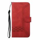 For Kyocera DIGNO BX Cubic Skin Feel Flip Leather Phone Case(Red) - 3