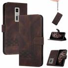 For Kyocera Urbano V04 KYV45 Cubic Skin Feel Flip Leather Phone Case(Brown) - 1