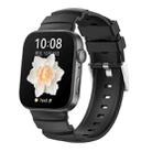 For Huawei Watch Fit 3 Silver Buckle Silicone Watch Band(Black) - 1