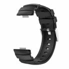 For Huawei Watch Fit 3 Silver Buckle Silicone Watch Band(Black) - 2