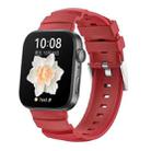 For Huawei Watch Fit 3 Silver Buckle Silicone Watch Band(Red) - 1