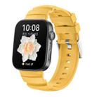 For Huawei Watch Fit 3 Silver Buckle Silicone Watch Band(Yellow) - 1