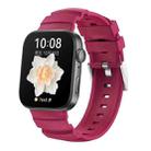 For Huawei Watch Fit 3 Silver Buckle Silicone Watch Band(Wine Red) - 1
