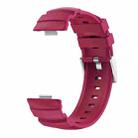 For Huawei Watch Fit 3 Silver Buckle Silicone Watch Band(Wine Red) - 2