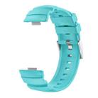 For Huawei Watch Fit 3 Silver Buckle Silicone Watch Band(Teal) - 2