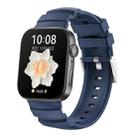 For Huawei Watch Fit 3 Silver Buckle Silicone Watch Band(Dark Blue) - 1