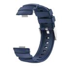 For Huawei Watch Fit 3 Silver Buckle Silicone Watch Band(Dark Blue) - 2