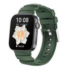 For Huawei Watch Fit 3 Silver Buckle Silicone Watch Band(Dark Green) - 1