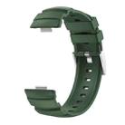 For Huawei Watch Fit 3 Silver Buckle Silicone Watch Band(Dark Green) - 2