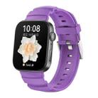 For Huawei Watch Fit 3 Silver Buckle Silicone Watch Band(Lilac) - 1