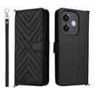 For OPPO A3X 5G / 4G / A3 5G / 4G Global Multifunctional 6-Card Slots Leather Phone Case with Wrist Strap(Black) - 1