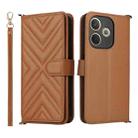 For OPPO A5 Pro 5G Global Multifunctional 6-Card Slots Leather Phone Case with Wrist Strap(Brown) - 1