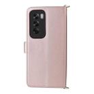 For OPPO Reno12 5G Global Multifunctional 6-Card Slots Leather Phone Case with Wrist Strap(Pink) - 3