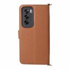 For OPPO Reno12 5G Global Multifunctional 6-Card Slots Leather Phone Case with Wrist Strap(Brown) - 3