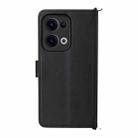 For OPPO Reno13 5G Global Multifunctional 6-Card Slots Leather Phone Case with Wrist Strap(Black) - 3