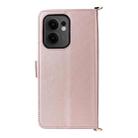 For OPPO Reno13 F 4G / 5G Multifunctional 6-Card Slots Leather Phone Case with Wrist Strap(Pink) - 3
