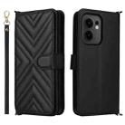 For OPPO Reno13 F 4G / 5G Multifunctional 6-Card Slots Leather Phone Case with Wrist Strap(Black) - 1
