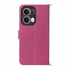 For OPPO Reno13 Pro 5G Global Multifunctional 6-Card Slots Leather Phone Case with Wrist Strap(Rose Red) - 3