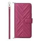 For OPPO Find X8 Ultra Multifunctional 6-Card Slots Leather Phone Case with Wrist Strap(Rose Red) - 2