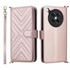 For OPPO Find X8s 5G Multifunctional 6-Card Slots Leather Phone Case with Wrist Strap(Pink) - 1