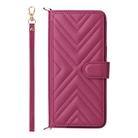 For OPPO K13 5G / K13x 5G Multifunctional 6-Card Slots Leather Phone Case with Wrist Strap(Rose Red) - 2