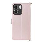 For OPPO A5x 5G / 4G Global Multifunctional 6-Card Slots Leather Phone Case with Wrist Strap(Pink) - 3