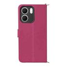 For OPPO A5x 5G / 4G Global Multifunctional 6-Card Slots Leather Phone Case with Wrist Strap(Rose Red) - 3