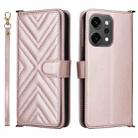 For OPPO Reno14 5G Global Multifunctional 6-Card Slots Leather Phone Case with Wrist Strap(Pink) - 1