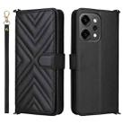 For OPPO Reno14 Pro 5G Global Multifunctional 6-Card Slots Leather Phone Case with Wrist Strap(Black) - 1