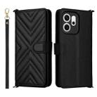 For OPPO Reno14 F 5G Multifunctional 6-Card Slots Leather Phone Case with Wrist Strap(Black) - 1