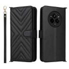 For Realme 14 Pro 5G Multifunctional 6-Card Slots Leather Phone Case with Wrist Strap(Black) - 1