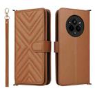 For Realme 14 Pro 5G Multifunctional 6-Card Slots Leather Phone Case with Wrist Strap(Brown) - 1