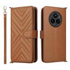 For Realme 14 Pro+ 5G Multifunctional 6-Card Slots Leather Phone Case with Wrist Strap(Brown) - 1