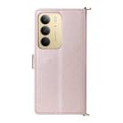 For Realme 14x 5G / C75 4G / V60 Pro 5G Multifunctional 6-Card Slots Leather Phone Case with Wrist Strap(Pink) - 3