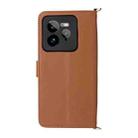 For Realme GT 7 Pro Multifunctional 6-Card Slots Leather Phone Case with Wrist Strap(Brown) - 3