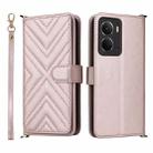 For Realme Neo7x 5G / P3 5G Multifunctional 6-Card Slots Leather Phone Case with Wrist Strap(Pink) - 1