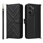 For Realme Neo7x 5G / P3 5G Multifunctional 6-Card Slots Leather Phone Case with Wrist Strap(Black) - 1