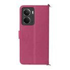For Realme Neo7x 5G / P3 5G Multifunctional 6-Card Slots Leather Phone Case with Wrist Strap(Rose Red) - 3