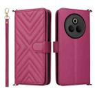 For Realme P3 Pro 5G Multifunctional 6-Card Slots Leather Phone Case with Wrist Strap(Rose Red) - 1